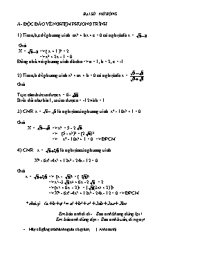 Bồi dưỡng học sinh giỏi môn Toán 9 (Phần Đại số mở rộng)